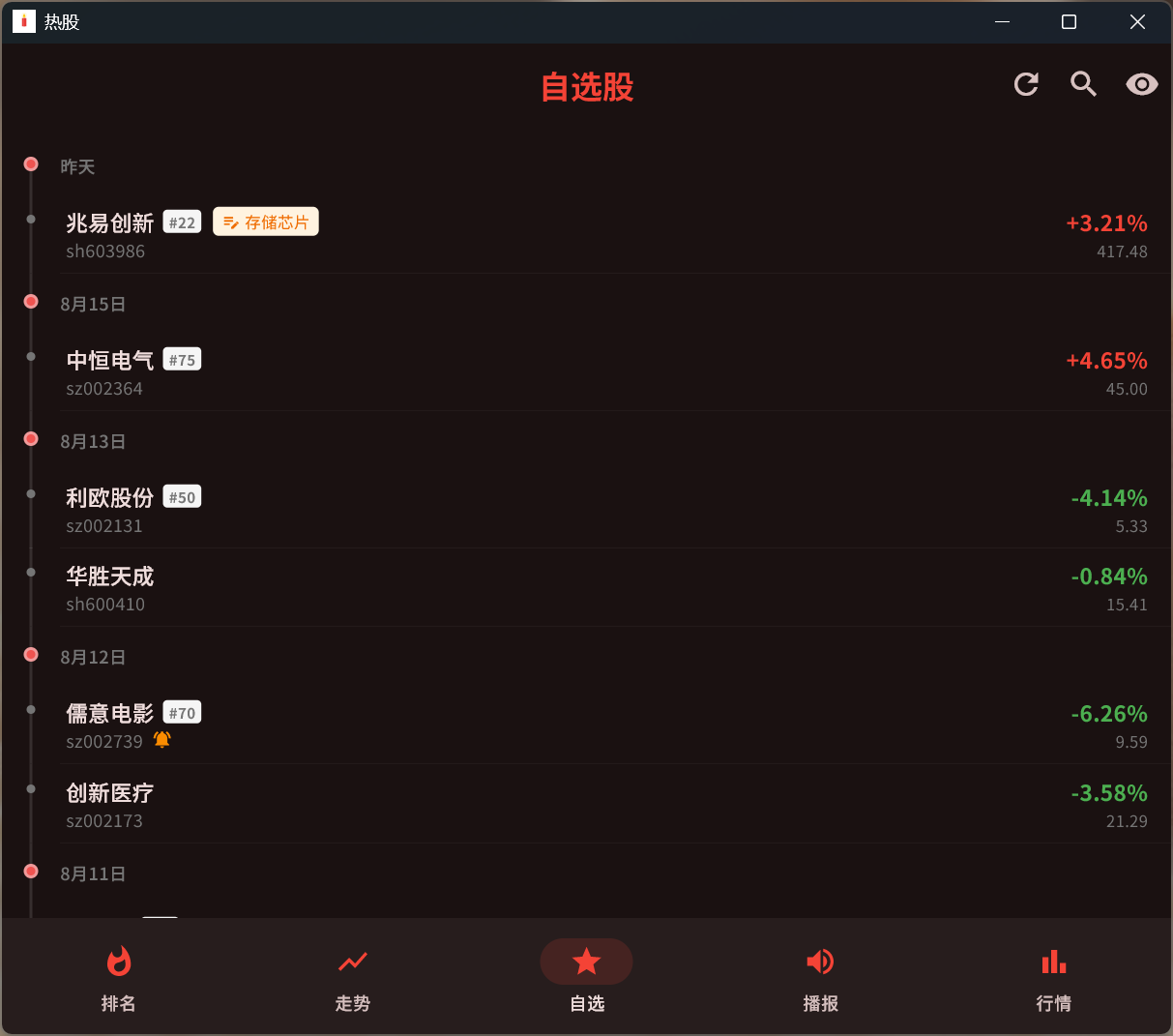 桌面端自选股